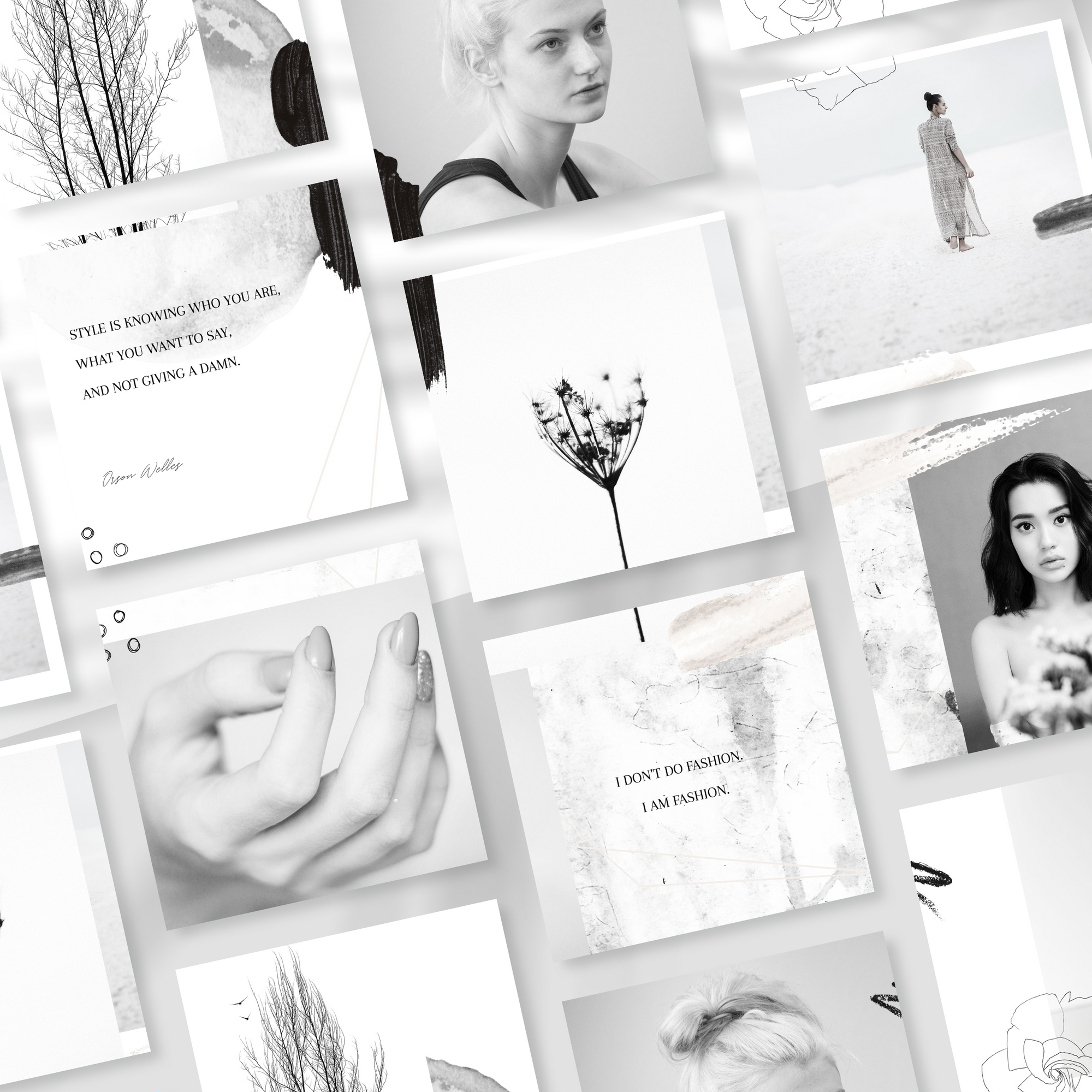 White Mini Instagram Puzzle Template