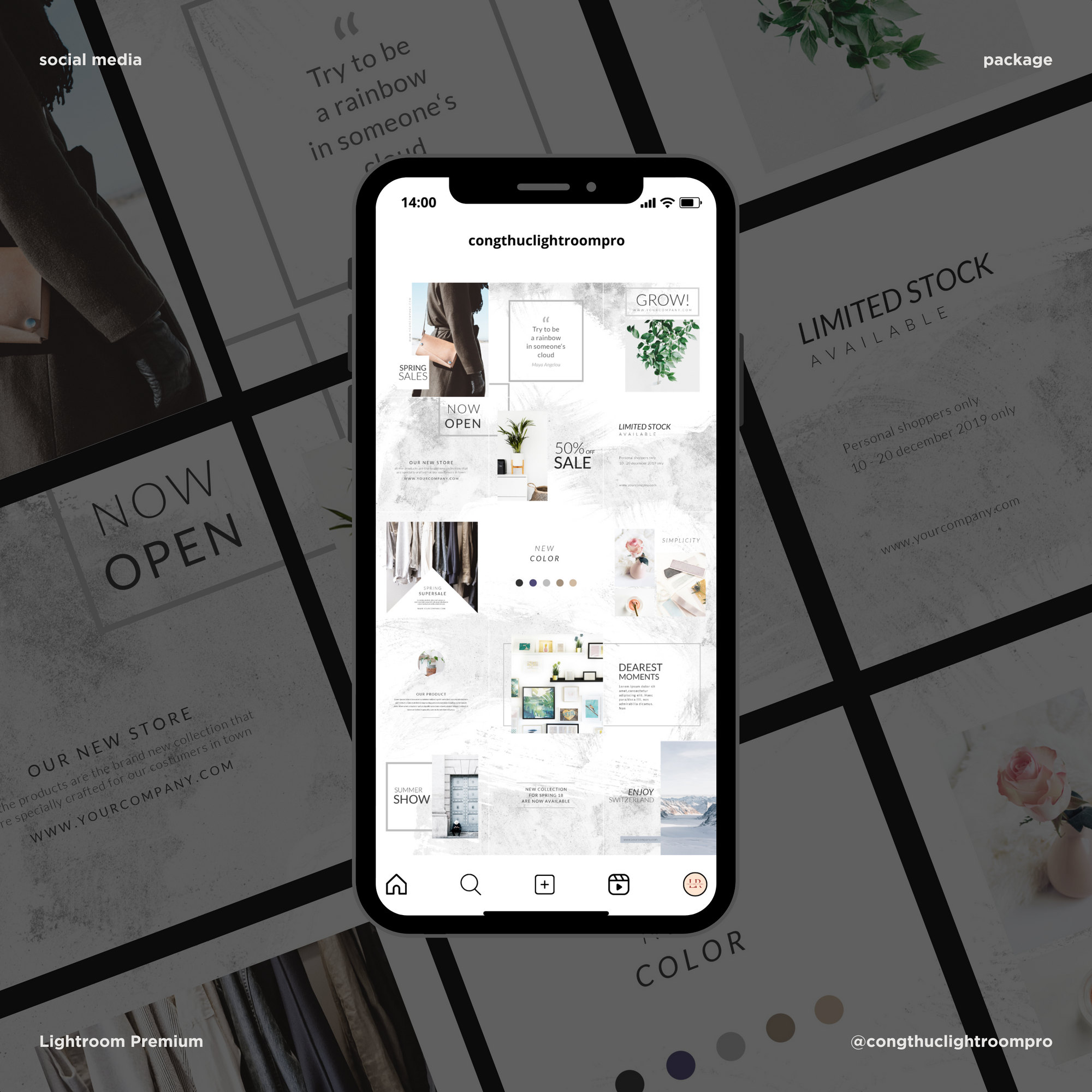 Light Mist Instagram Puzzle Template